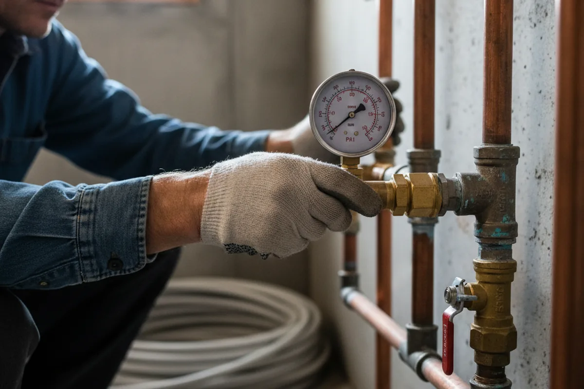 Pressure testing a repaired line during Water Line Repair in Fort Atkinson